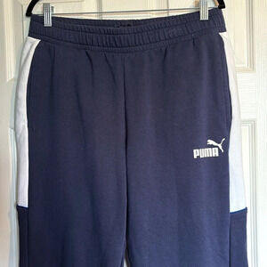 Puma men’s blue and white jogger sweatpants size large